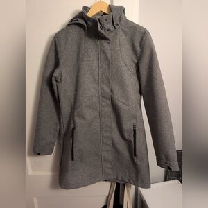 Gray Hooded Coat Fall Jacket